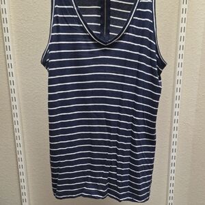 Banana Republic Navy and White Striped Tank